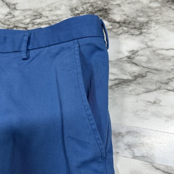 IZOD Men's Stretch Shorts Sz 40 Relaxed Fit Flat Front Saltwater Chino Blue NEW - Picture 6 of 13